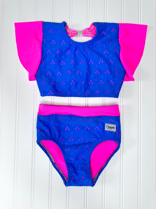 Royal Blue & Neon Pink Dance Set